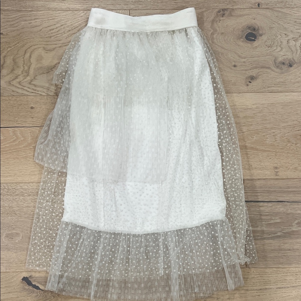Layered White Tulle Skirt